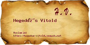 Hegedűs Vitold névjegykártya